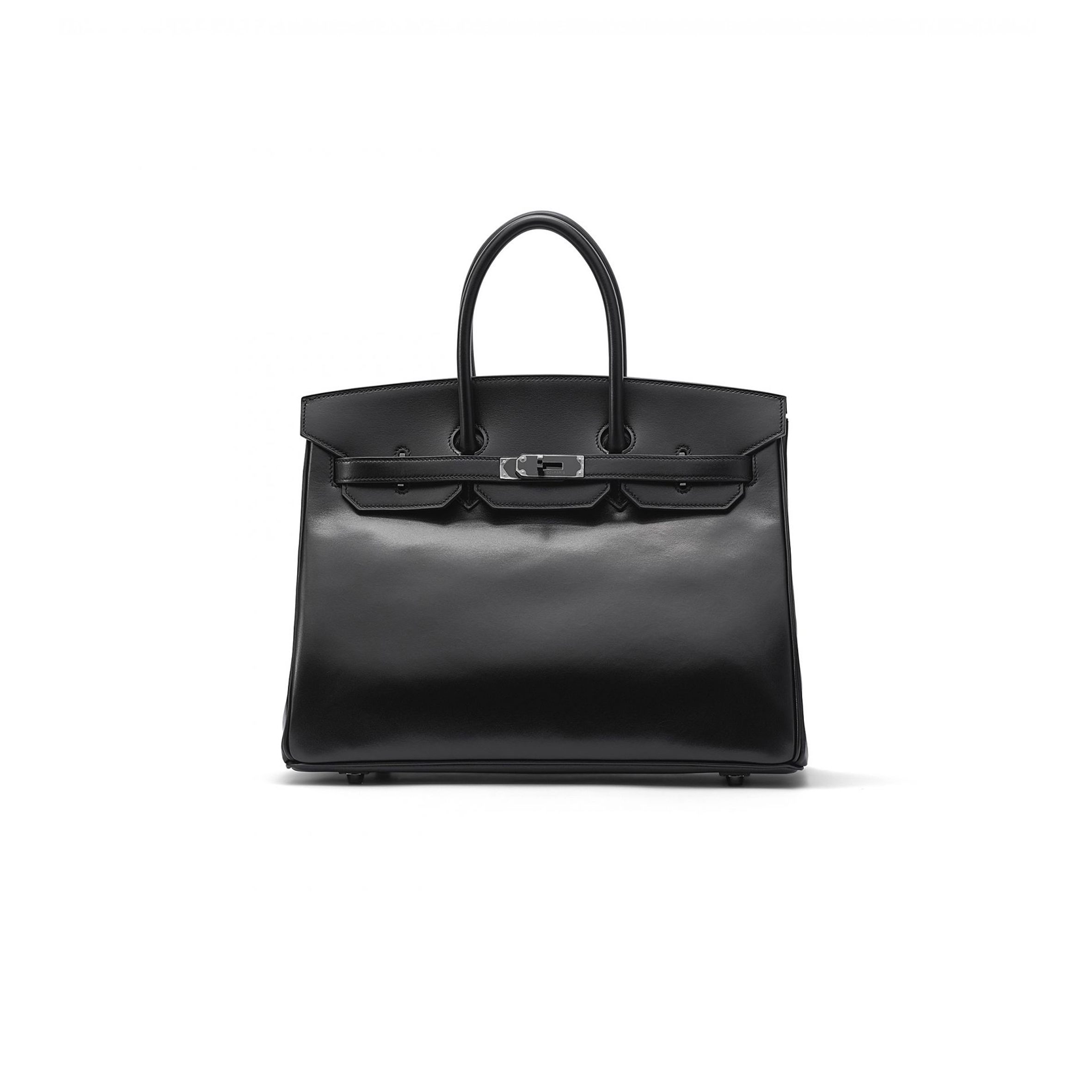 HERMES BIRKIN 35 BOX LEATHER BLACK BAG H028698CK89 (35*25*18cm)